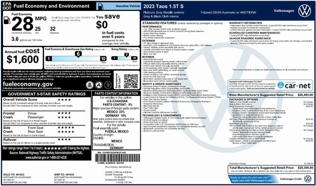 2023 Volkswagen Taos S's photo