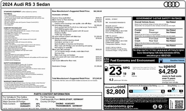 2024 Audi RS 3 Base's photo