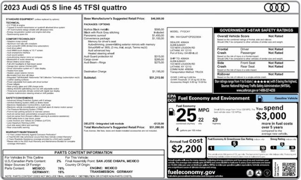 Used 2023 Audi Q5 45 S line Premium SUV