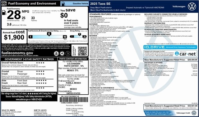 2025 Volkswagen Taos SE's photo