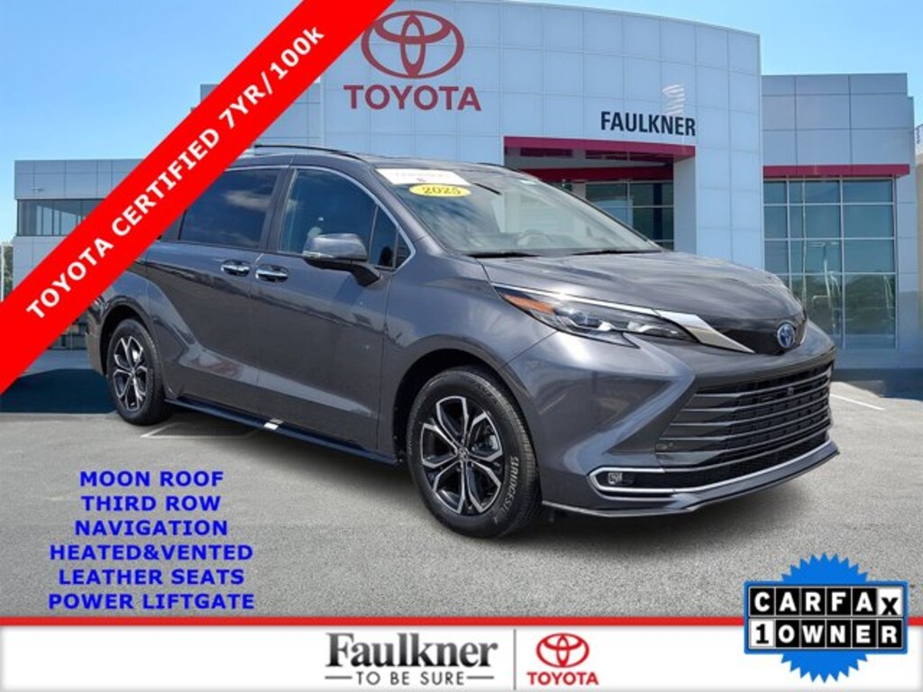 Certified 2025 Toyota Sienna Platinum Van Passenger Van