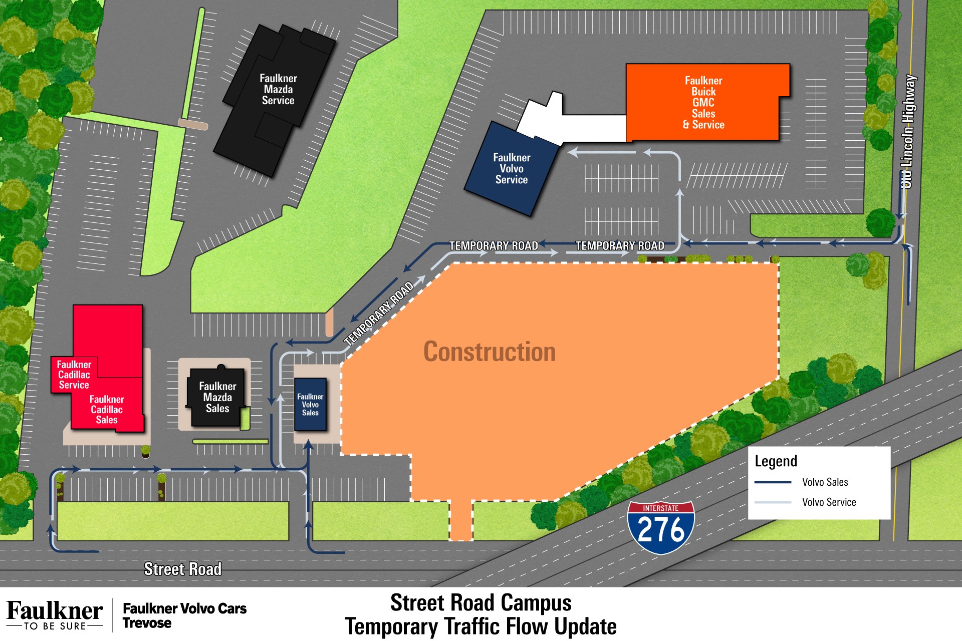 Faulkner Volvo Construction Map