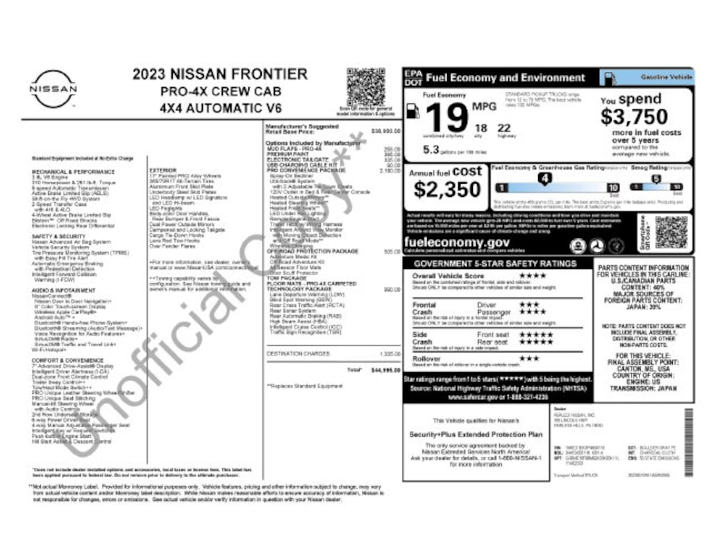Used 2023 Nissan Frontier PRO-4X Truck Crew Cab