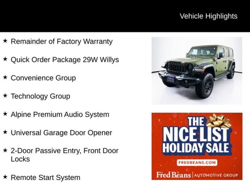 Used 2024 Jeep Wrangler 4xe Willys 4xe SUV