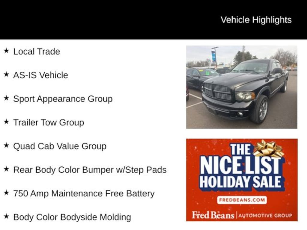 Used 2004 Dodge Ram 1500 SLT Truck Quad Cab