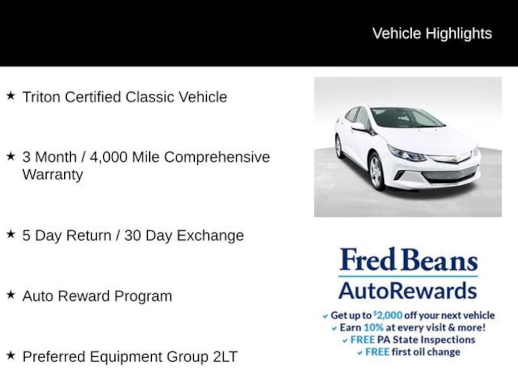 Used 2017 Chevrolet Volt LT Car