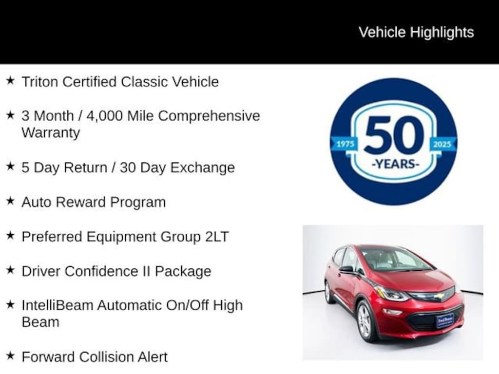 Used 2019 Chevrolet Bolt EV LT Car