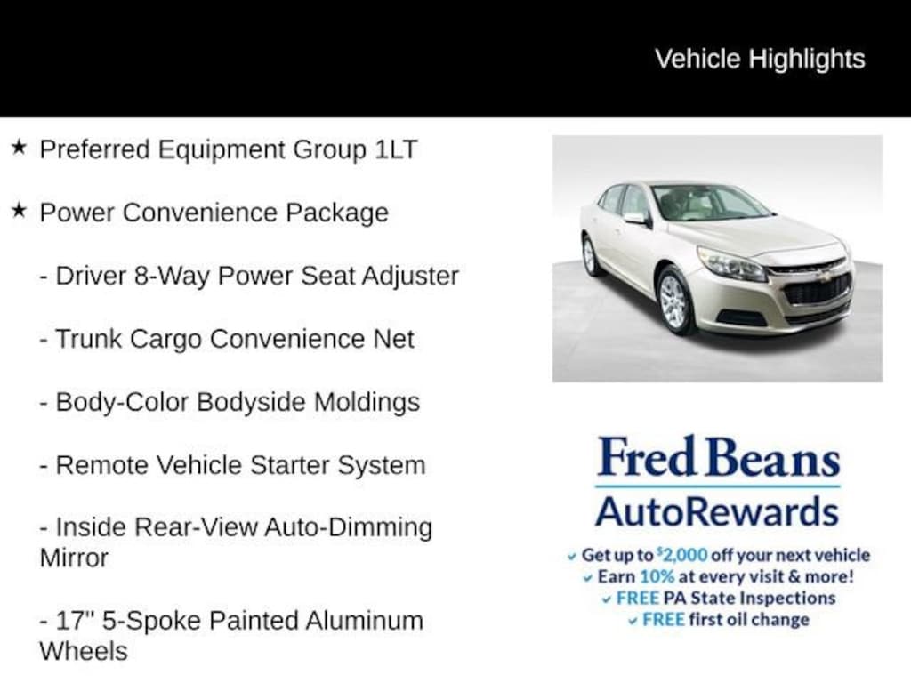 Used 2015 Chevrolet Malibu LT Car