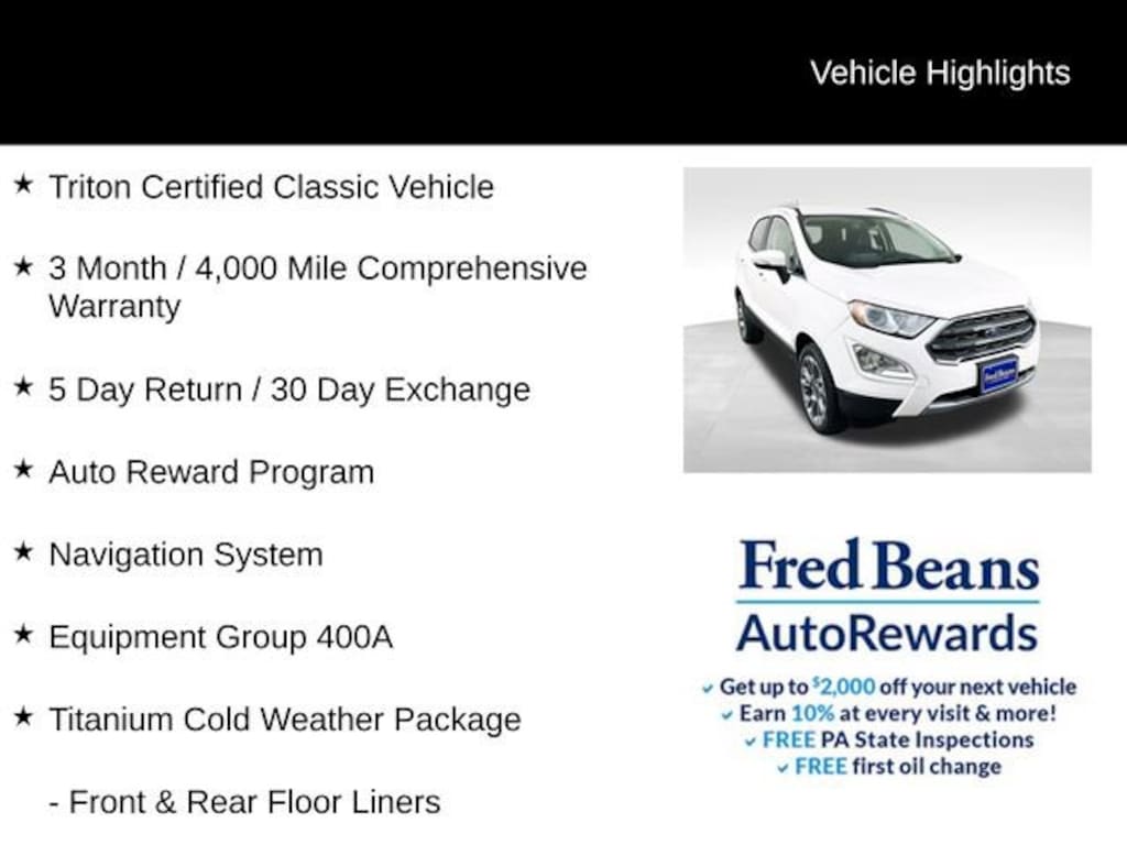 Used 2018 Ford EcoSport Titanium SUV