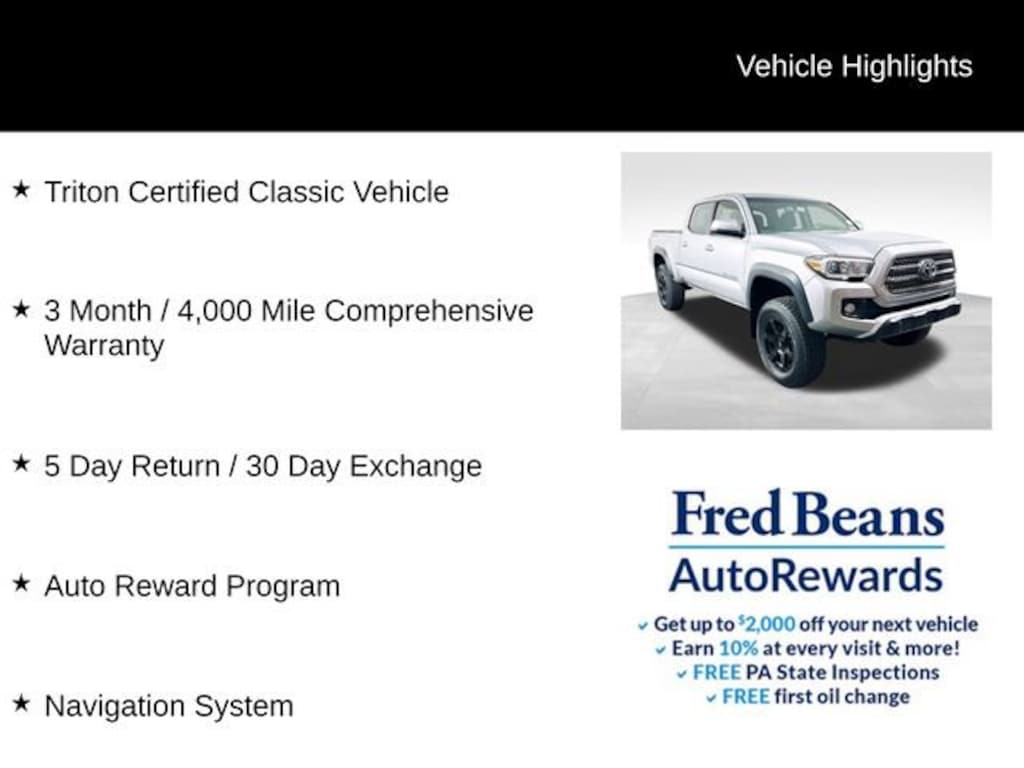 Used 2017 Toyota Tacoma TRD Off Road Truck