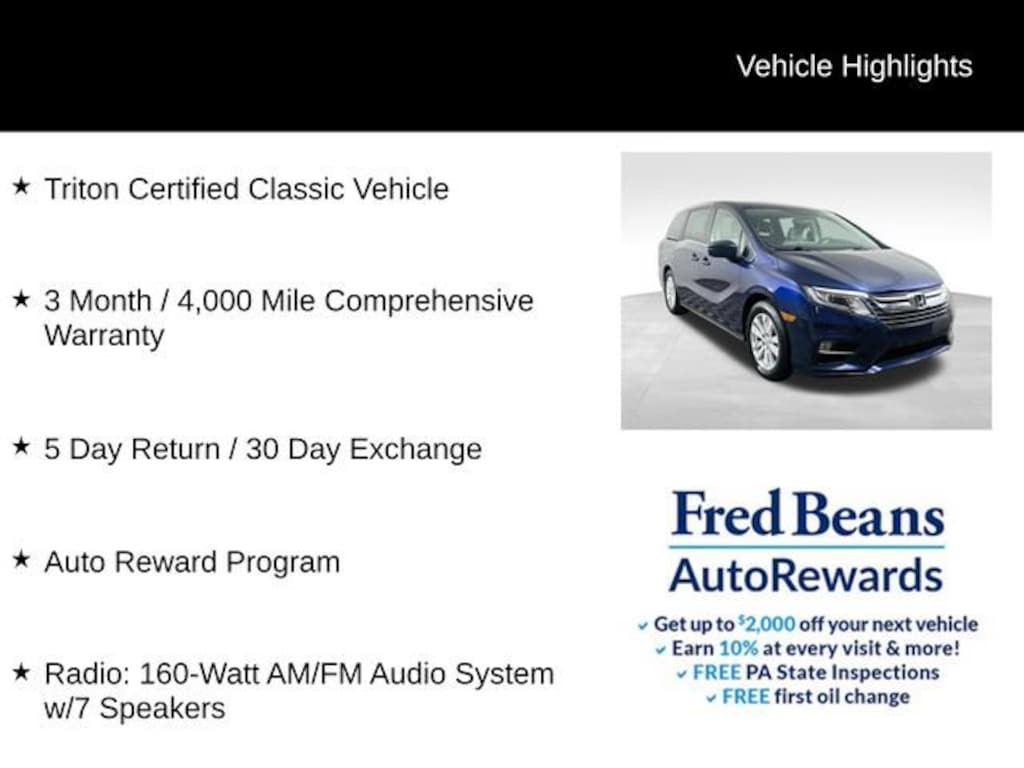 Used 2019 Honda Odyssey LX Minivan