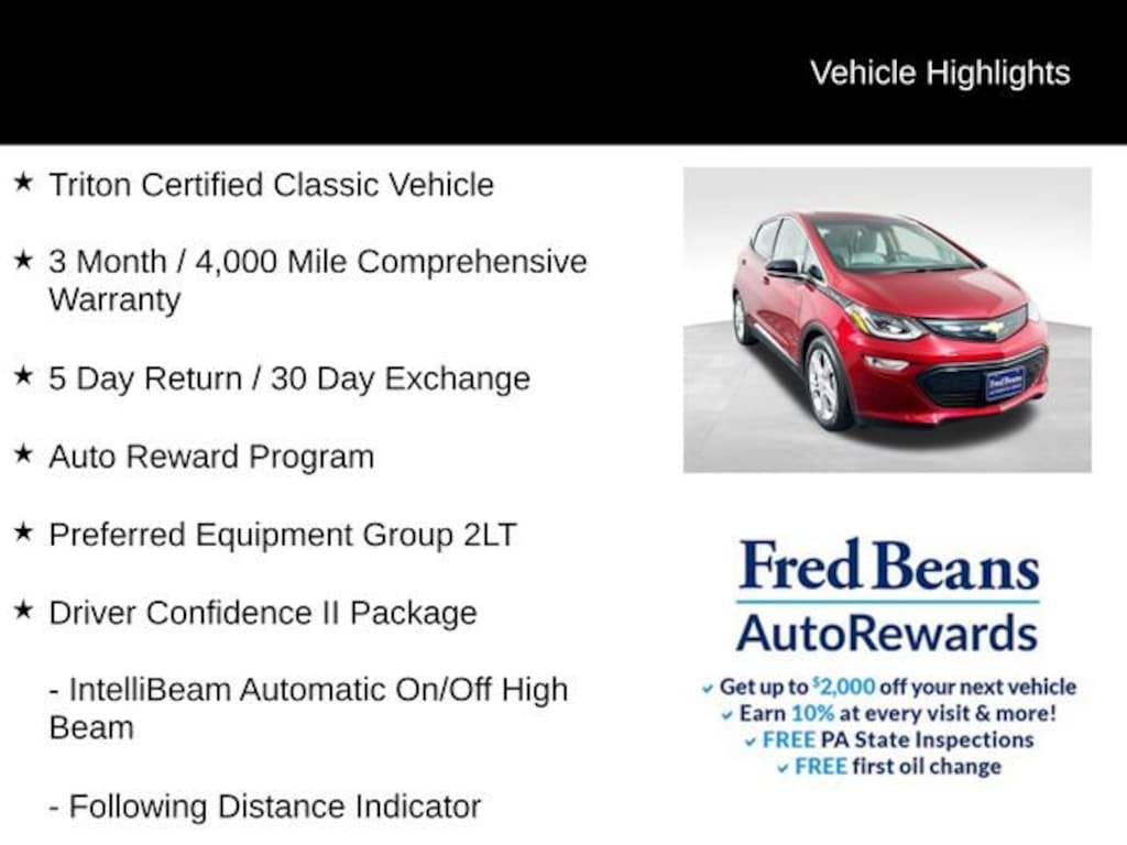 Used 2019 Chevrolet Bolt EV LT Car