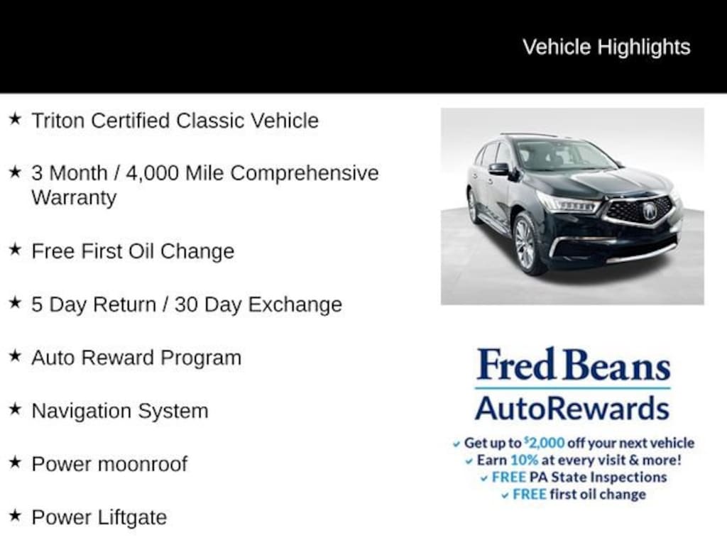 Used 2017 Acura MDX w/Technology Pkg