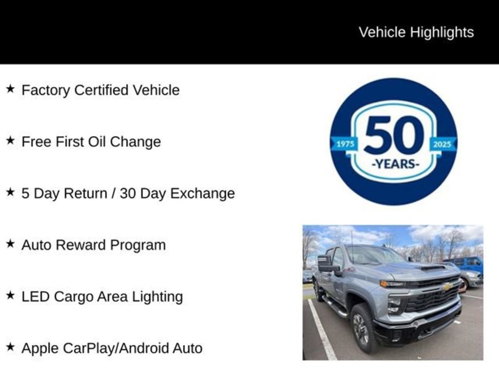 Certified 2025 Chevrolet Silverado 2500 HD Custom Truck