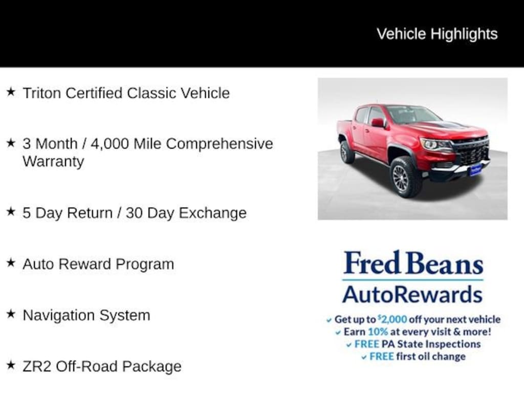 Used 2021 Chevrolet Colorado 4WD ZR2 Truck