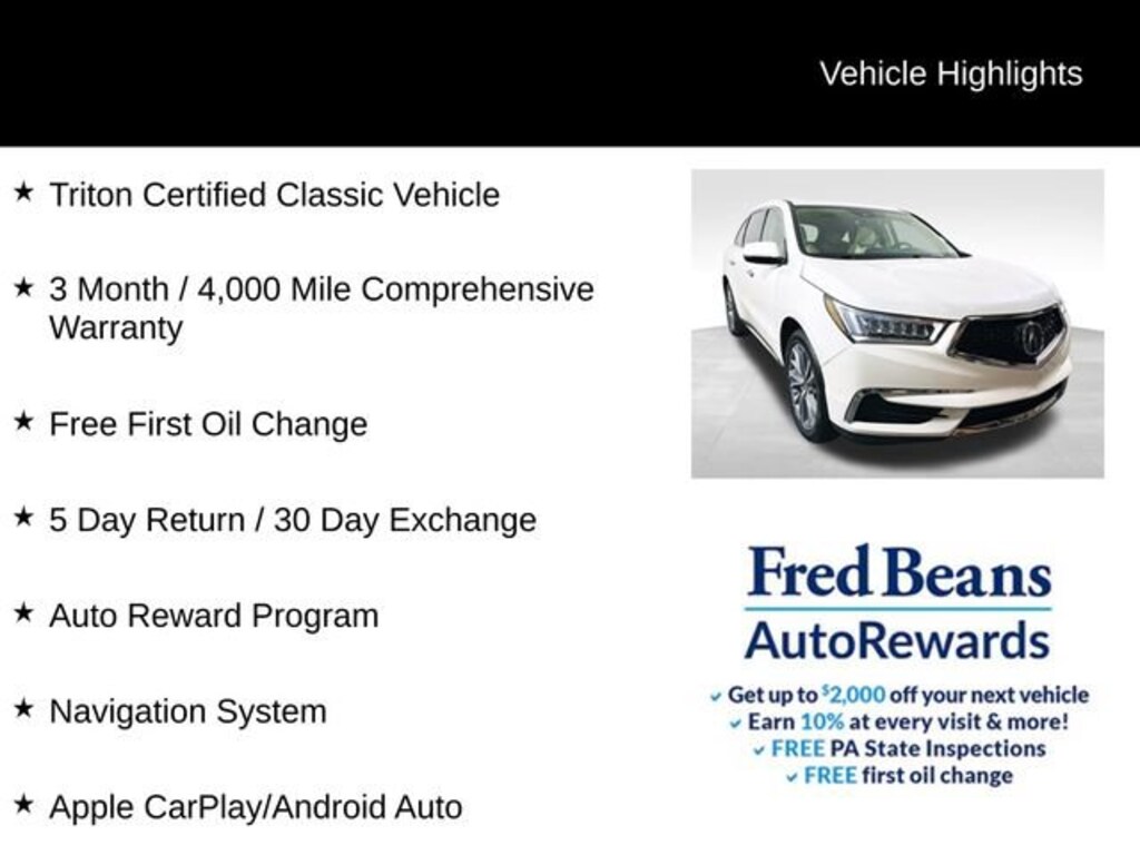 Used 2018 Acura MDX w/Technology Pkg