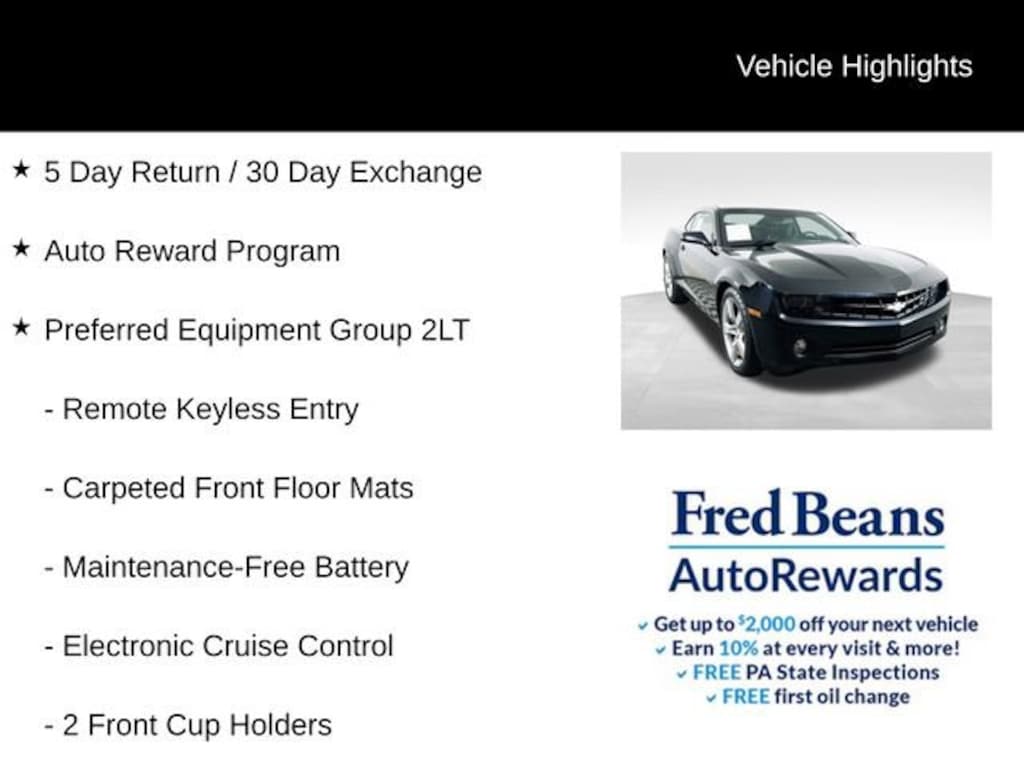 Used 2012 Chevrolet Camaro 2LT Performance