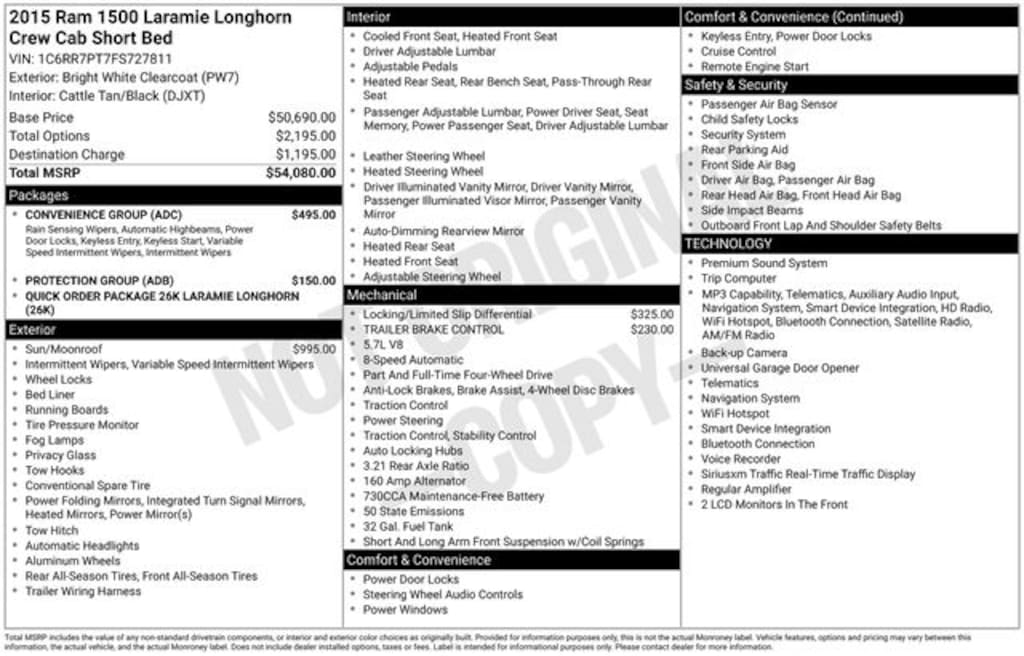 Used 2015 Ram 1500 Laramie Longhorn Truck Crew Cab