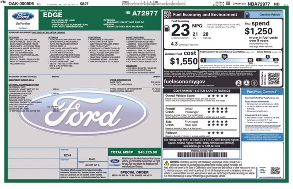 Used 2022 Ford Edge SEL SUV