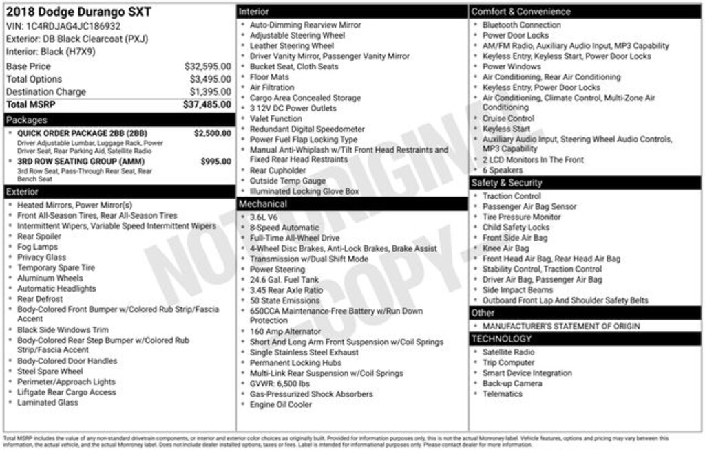 Used 2018 Dodge Durango SXT SUV