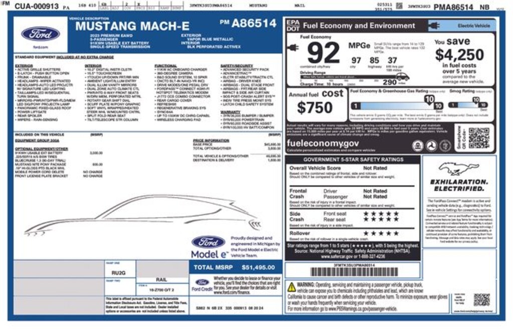 Certified 2023 Ford Mustang Mach-E Premium SUV