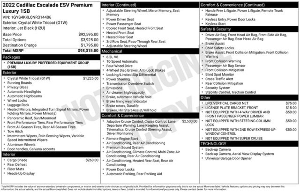 Used 2022 CADILLAC Escalade ESV Premium SUV