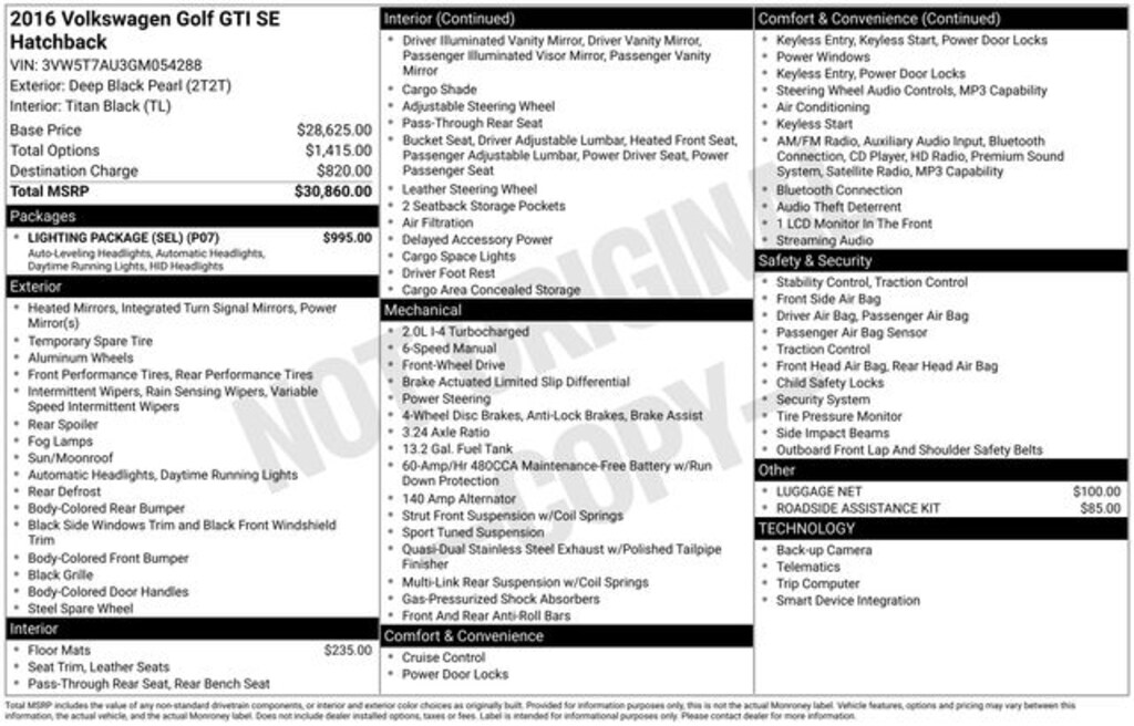 Used 2016 Volkswagen Golf GTI SE Hatchback