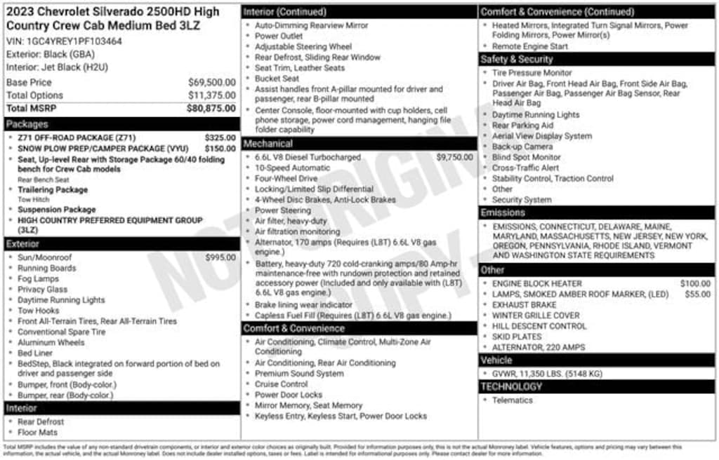 Used 2023 Chevrolet Silverado 2500HD High Country Truck Crew Cab