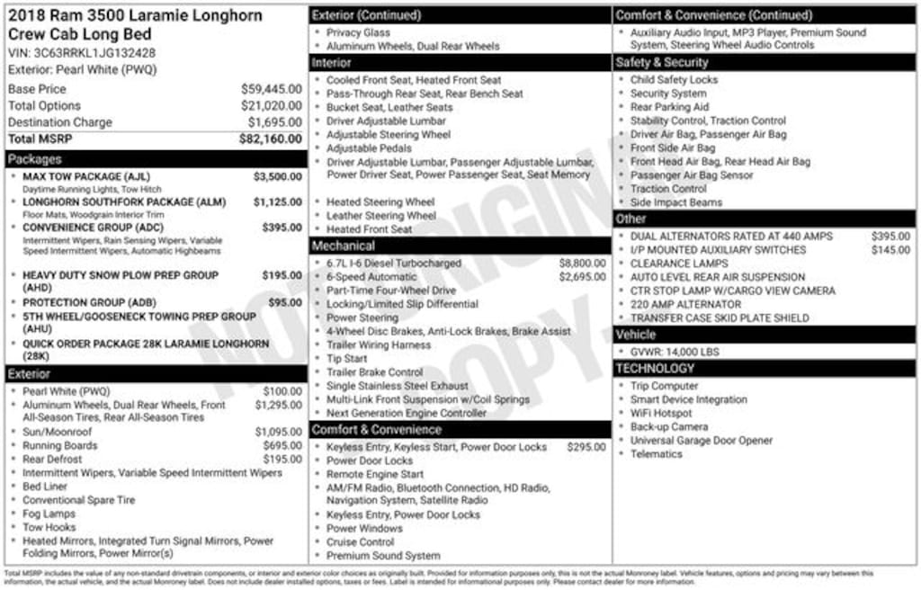 Used 2018 Ram 3500 Laramie Longhorn Truck Crew Cab