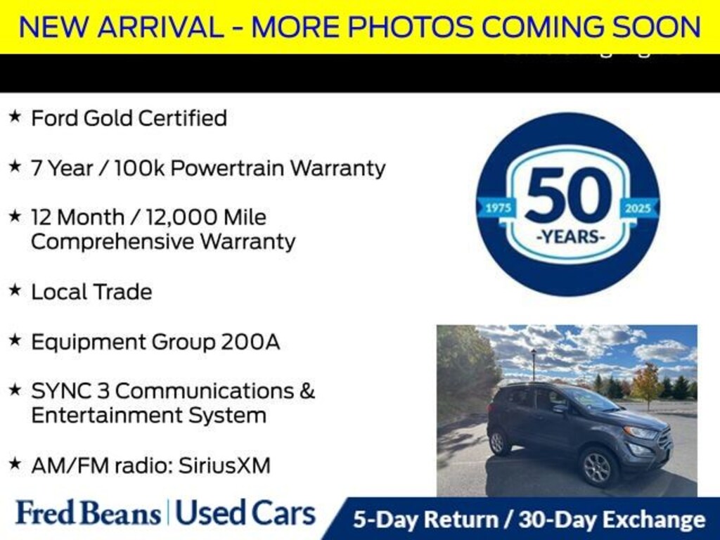 Used 2022 Ford EcoSport SE SUV