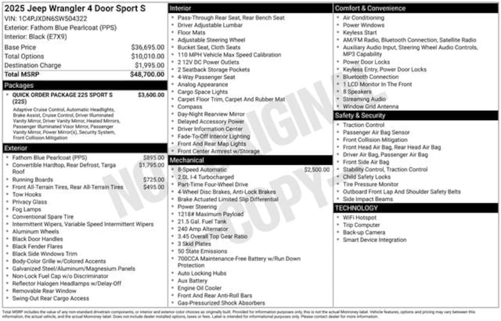 Used 2025 Jeep Wrangler Sport S SUV