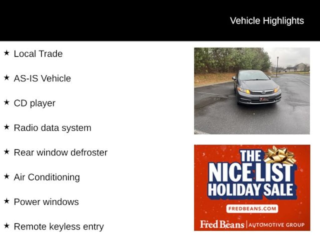 Used 2012 Honda Civic EX Sedan