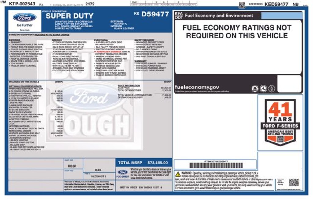 Used 2019 Ford F-350SD Lariat Truck Crew Cab