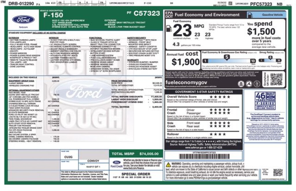 Used 2023 Ford F-150 Lariat Truck SuperCrew Cab