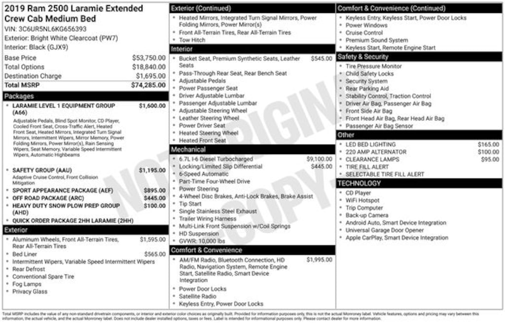 Used 2019 Ram 2500 Laramie Truck Mega Cab