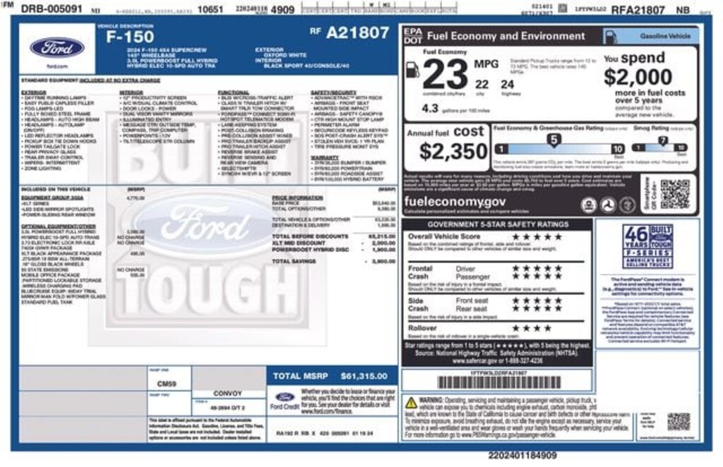 Used 2024 Ford F-150 XLT Truck SuperCrew Cab