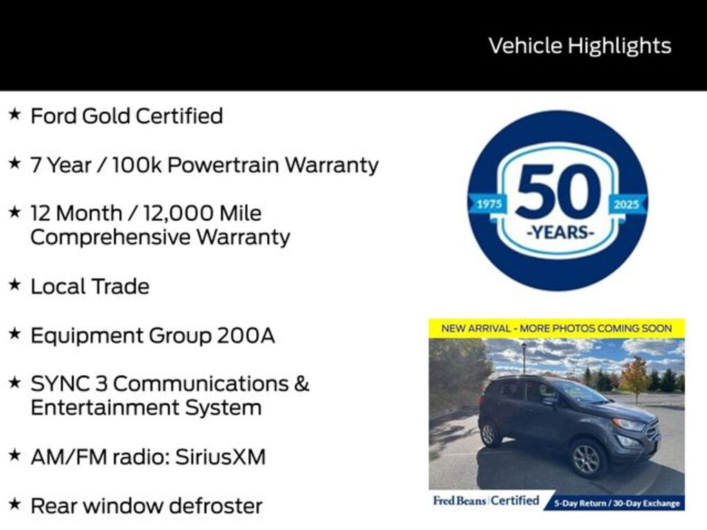 Used 2022 Ford EcoSport SE SUV