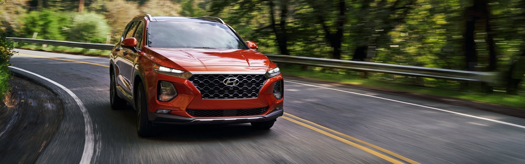 Hyundai Santa Fe Driving on Curvy Road