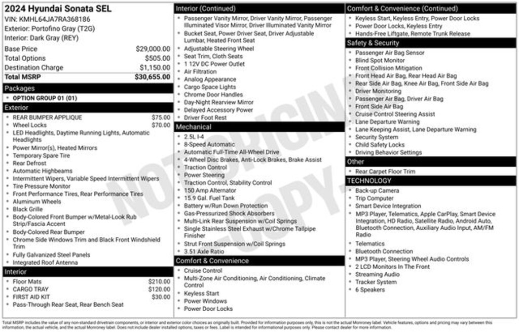 Used 2024 Hyundai Sonata SEL Sedan