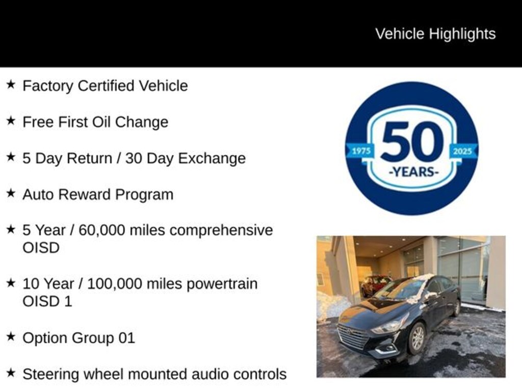 Certified 2021 Hyundai Accent SEL Sedan