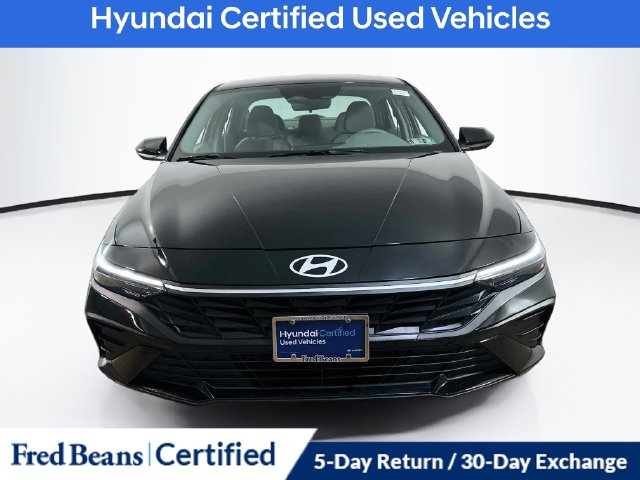 Certified 2025 Hyundai Elantra Hybrid Blue Sedan