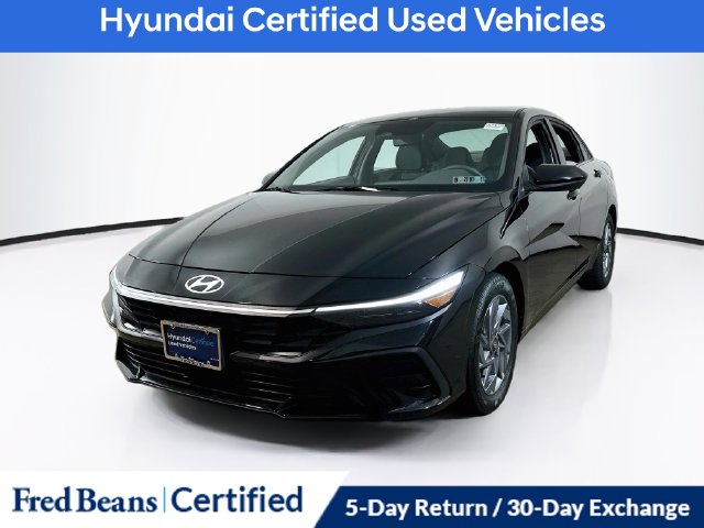 Certified 2025 Hyundai Elantra Hybrid Blue Sedan