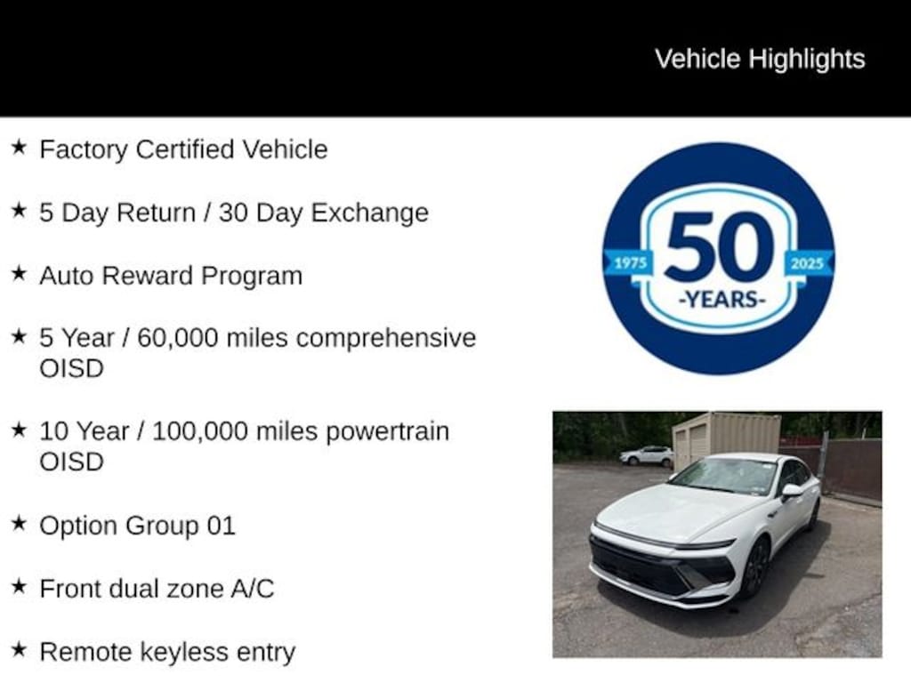 Certified 2025 Hyundai Sonata SEL Sedan