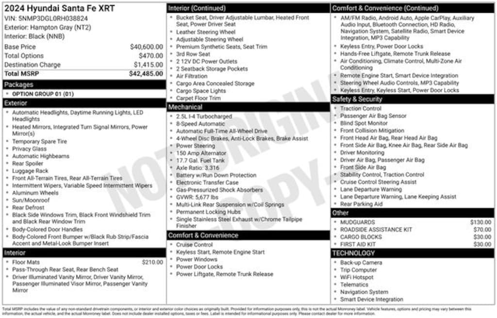 Certified 2024 Hyundai Santa Fe XRT SUV