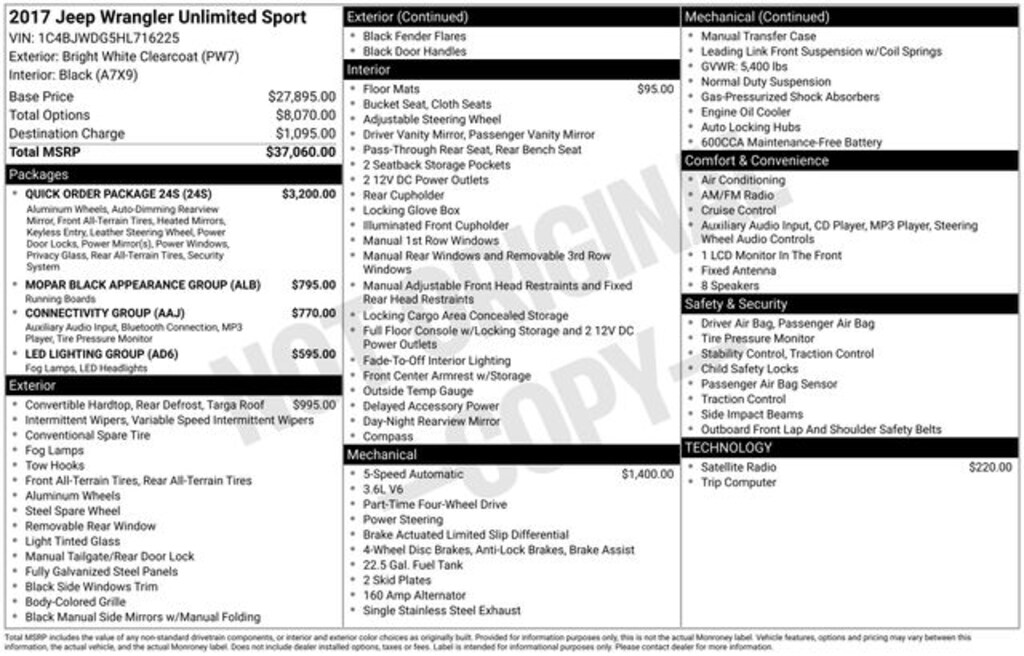 Used 2017 Jeep Wrangler Unlimited Sport SUV