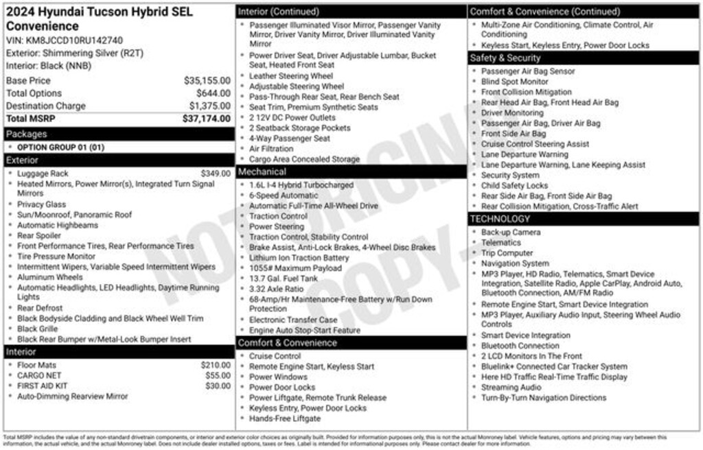 Used 2024 Hyundai Tucson Hybrid SEL Convenience SUV