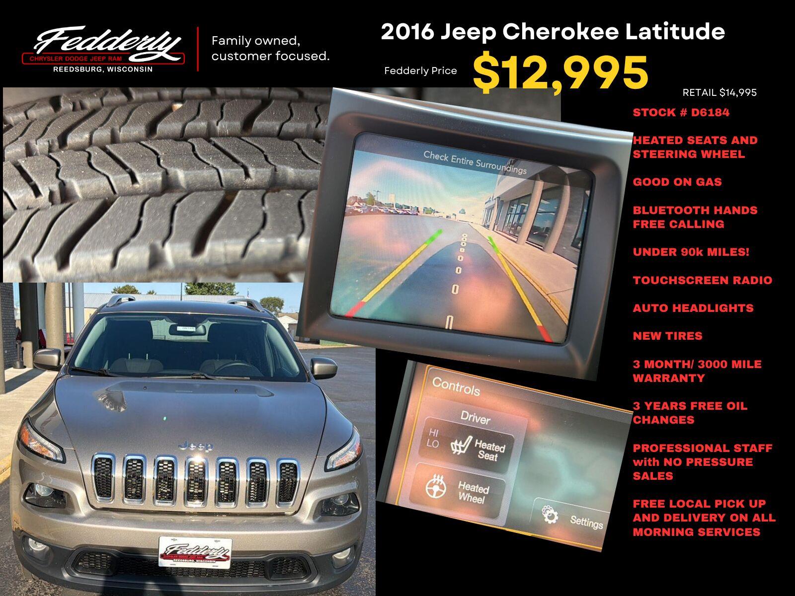 Used 2016 Jeep Cherokee Latitude with VIN 1C4PJMCS2GW332822 for sale in Reedsburg, WI