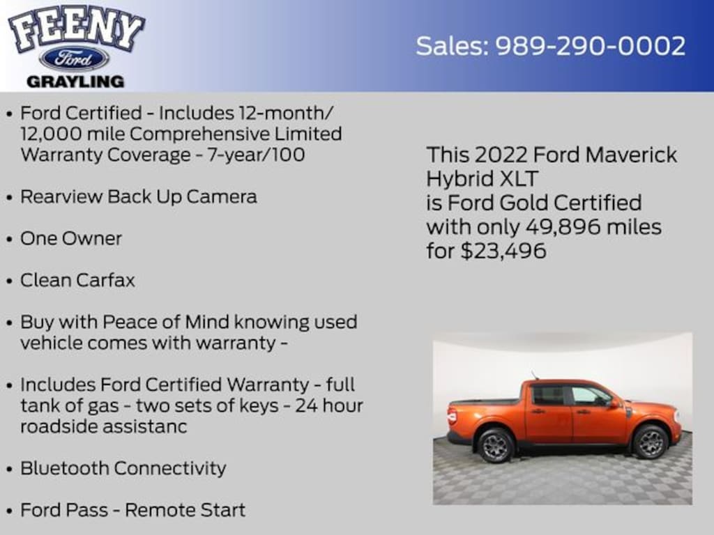 Certified 2022 Ford Maverick XLT Truck