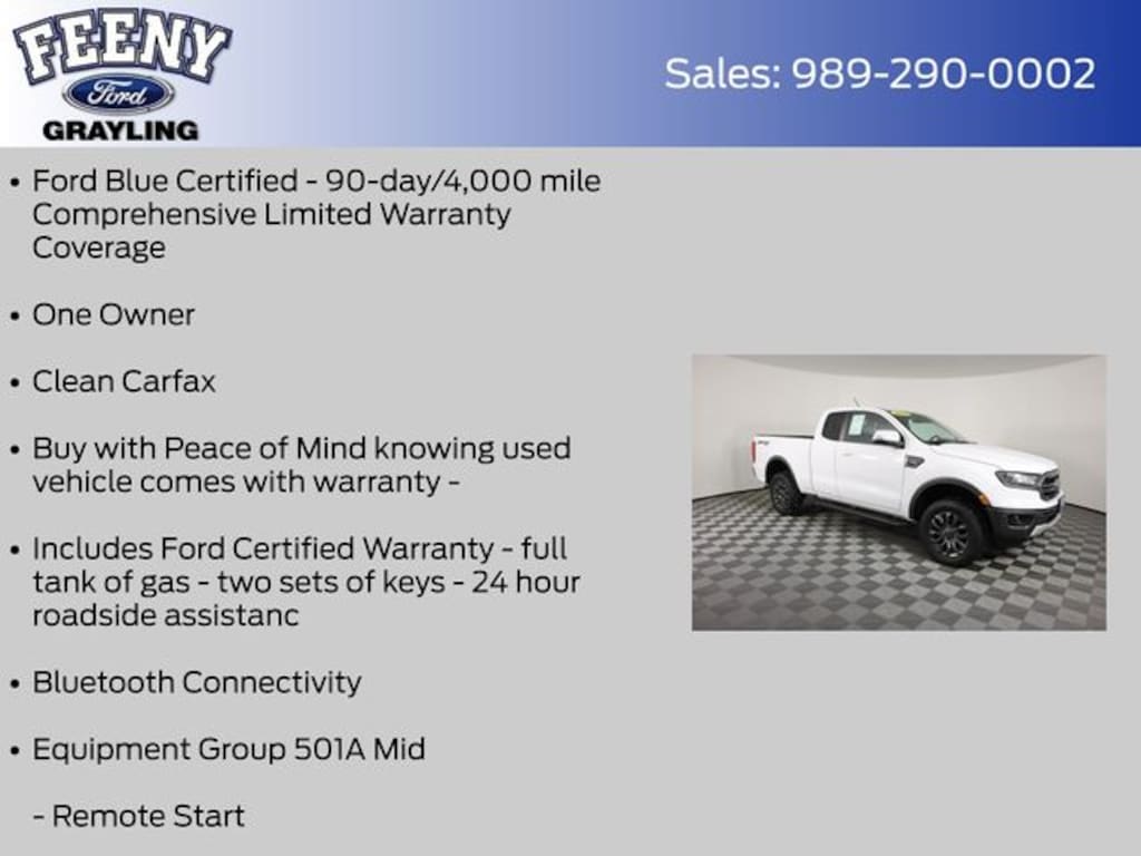 Certified 2020 Ford Ranger Lariat Truck