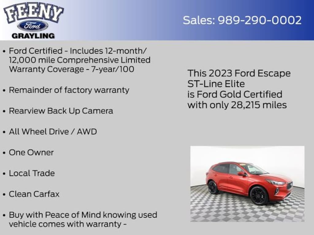 Certified 2023 Ford Escape ST-Line Elite SUV